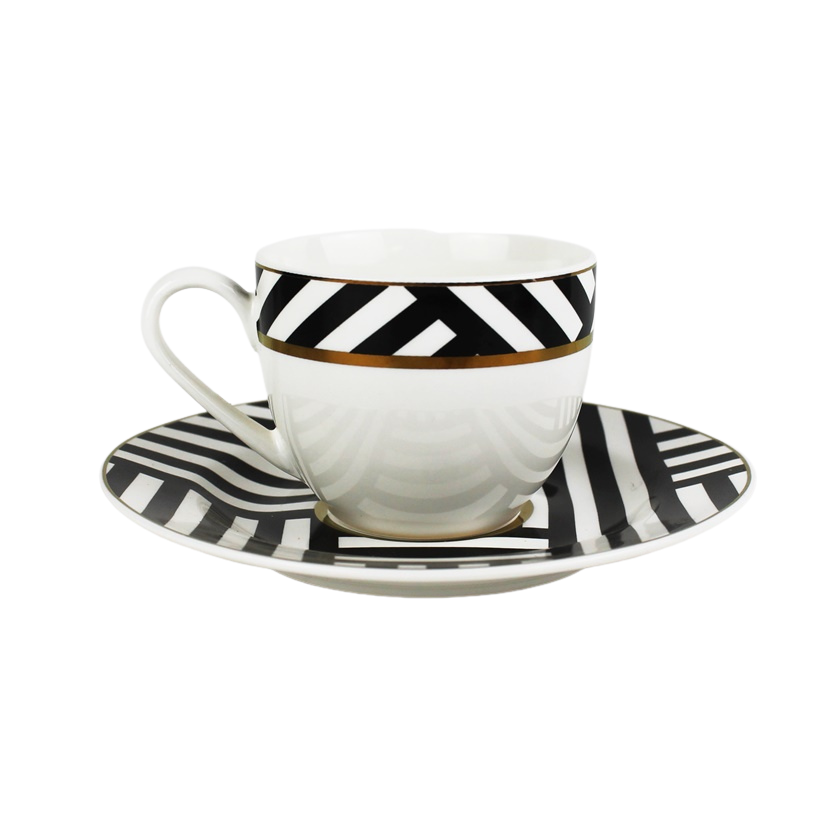 Juego de café vajilla Rayas negras