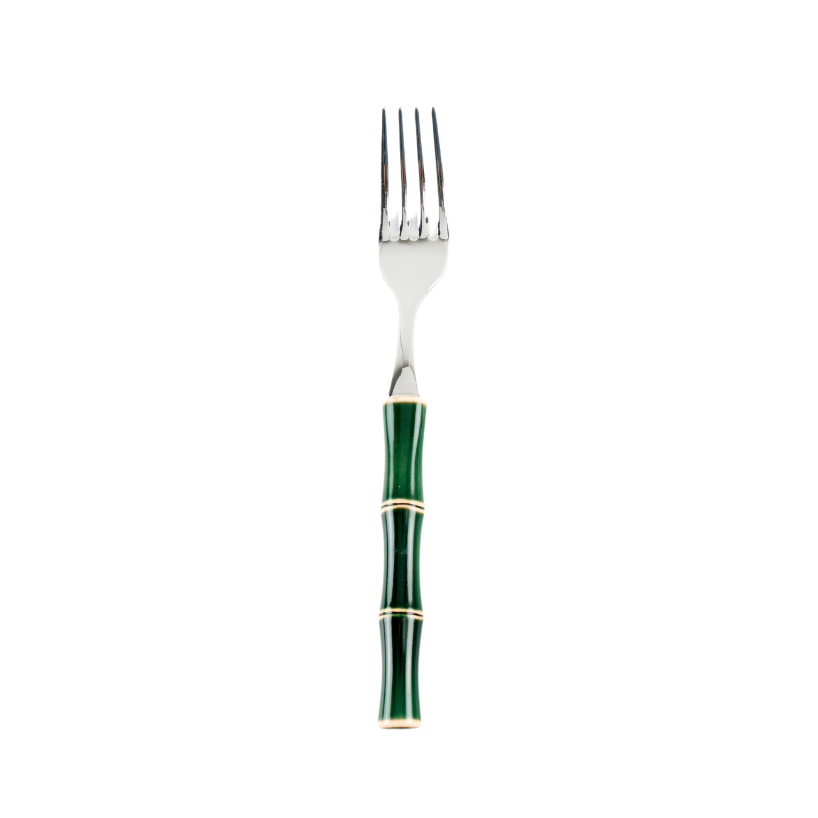 Tenedor postre bambú verde 