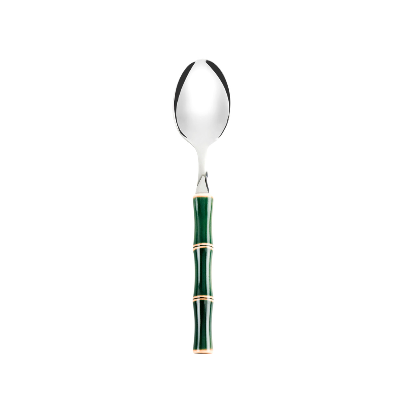 Cuchara postre bambú verde 